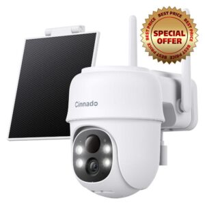 Cinnado Solar Security Camera Outdoor Wireless 2K CCTV Camera Systems House Security