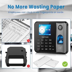 Standalone Card Scanner Attendance Time Clock with 5 RFID Cards (0 Monthly Fees)