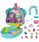 Polly Pocket Mini Toys, Doggy Birthday Bash Compact Playset with 2 Micro Dolls and 14 Accessories...