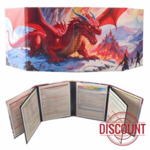 DND 5e DM Screen 8 Faux Leather Deluxe Panel 2 Swinging Wet Erase Pockets and Dungeon Master Cheat Sheet Dungeons and Dragons GM Terrain Accessories TTRPG Map Gift for D&D Game Master Players