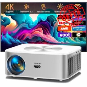 【Android TV】Smart Projector 4k Support with 5G WiFi& Bluetooth-700ANSI Portable Outdoor Movie Projector