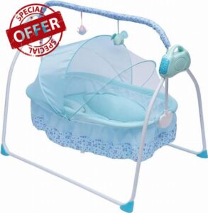 MEHOOSPVN Electric Baby Crib Cradle Auto Swing Bed Baby Cradle Baby Bassine with 5 Gears Adjustable Bottle Stand