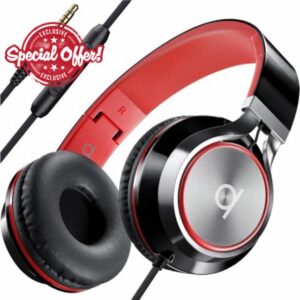 Artix CL750 Wired Headphones with Mic & Volume Control — 90% Noise Cancelling Headphones Wired