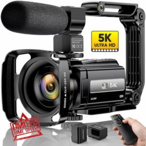5K Video Camera Camcorder 48MP UHD WiFi IR Night Vision Vlogging Camera for YouTube 16X Digital Zoom 3” Touch Screen Camera Recorder with Microphone