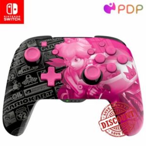 PDP Rematch GLOW Wireless Controller Grand Prix Peach Nintendo Switch