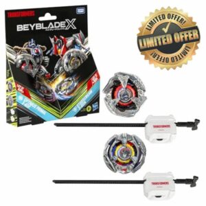 Beyblade X Transformers Collab Optimus Primal 3-60F vs. Starscream 3-80N Multipack Se
