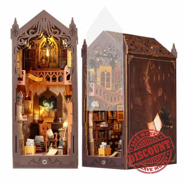 3D Book Nook Model Kit with Dust Cover & Sensor Light