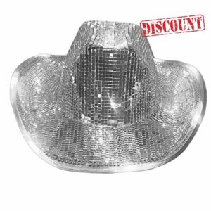 Shurzzesj Disco Bucket Hat Disco Cowboy Hat Ball Stunning Glitter Hat Sequin Hat Silver Party Costume Hat Neon Sparkly Glitter Cowgirl Hats Disco Ball Cowboy Hat Mirrored Disco Ball Sequin Caps