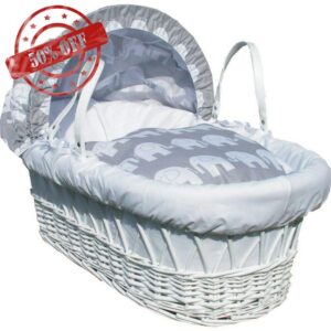 Jillyraff Grey Elephant Design Replacement Moses Basket Dressing