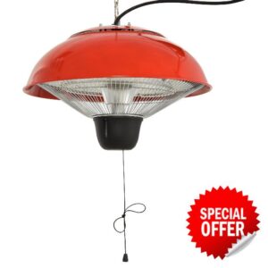 Outsunny 1500W Electric Halogen Patio Heater Aluminium Garden Hanging Lamp Outdoor Ceiling Mounted Heat Warmer