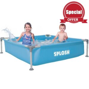 Splosh 4ft Mini Frame Pool - Kids Paddling Pool - Easy Setup Pool With Metal Frame (No Inflating) - Outdoor Kids Swimming Pool - Kids Paddling Pools For Garden - 122cm x 122cm