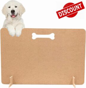 Dog Barrier Gate dog stopper Pet Stopper Puppy Stair Blocker Dog Patio Gate Sausage Stopper No Drill Screwless Portable Wood Dog Gate Temporary (80cm (H) x 80cm (W))