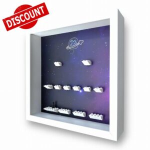 FRAMEPUNK Minifigure Display Case - for LEGO Minifigures Series 26 71046 - Wall Mount or Free Stand - Deep for accessories - Removable Front for Easy Access - White Case