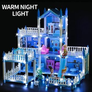 Playhouse with 4 Dolls & Furniture Accessories & Lights