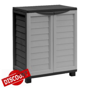 Garden Store Direct Utility Cabinets With 2 or 4 Shelves 01-811 Black and Silver