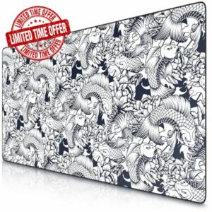 TITANWOLF - XXL Mouse Mat - Mouse Pad 1200 x 600 x 3mm –Speed Gaming Mouse Pad - Extra Large - Table Mat Large Size - improved Precision and Speed – Design Koi Tattoo