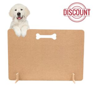 Dog Barrier Gate dog stopper Pet Stopper Puppy Stair Blocker Dog Patio Gate Sausage Stopper No Drill Screwless Portable Wood Dog Gate Temporary (60cm (H) x 75cm (W))