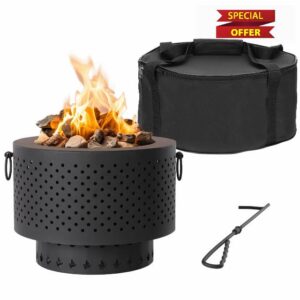 Navaris Outdoor Fire Pit Stove - Smokeless Firepit for Garden
