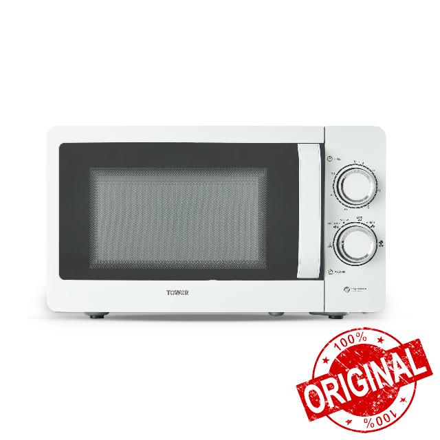 Tower T24042WHT Manual Microwave with Sleek Mirror Door