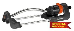 Gardena Aqua S oscillating sprinkler: Lawn sprinkler for watering areas of 90–220 m²