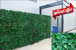 Welsh Green Screen Ivy Artificial Screening Leaf Hedge Panels on Roll Privacy Garden Fence Green Colour 1m x 3m