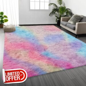 Oxford Homeware Area Rugs Living Room Large 160x230 cm– Rainbow Rugs for Bedroom