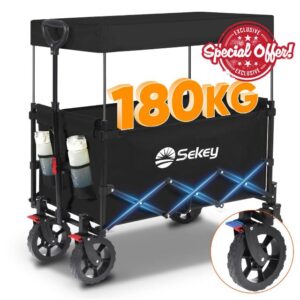 Sekey 250L Large Folding Camping Trolley with Removable Canopy
