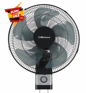 Belaco Wall Fan 16 Inch Wall Mounted 3 Speed Mode Oscillation Fan Tilt Head Easy Install High Airflow 55w Cooler for Summer