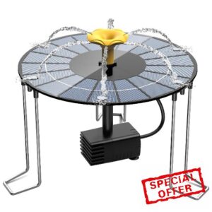 AISITIN 4W Solar Water Fountain with 1500mAh Battery