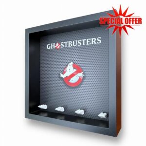 FRAMEPUNK Minifigure Display Case - Ghostbusters theme - for 4 LEGO Minifigures - Deep for accessories - Wall Mount or Free Stand - Removable Front - Black Frame