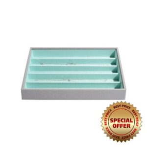 Stackers Dove Grey with Mint Classic Medium Jewellery Box Necklace Laye