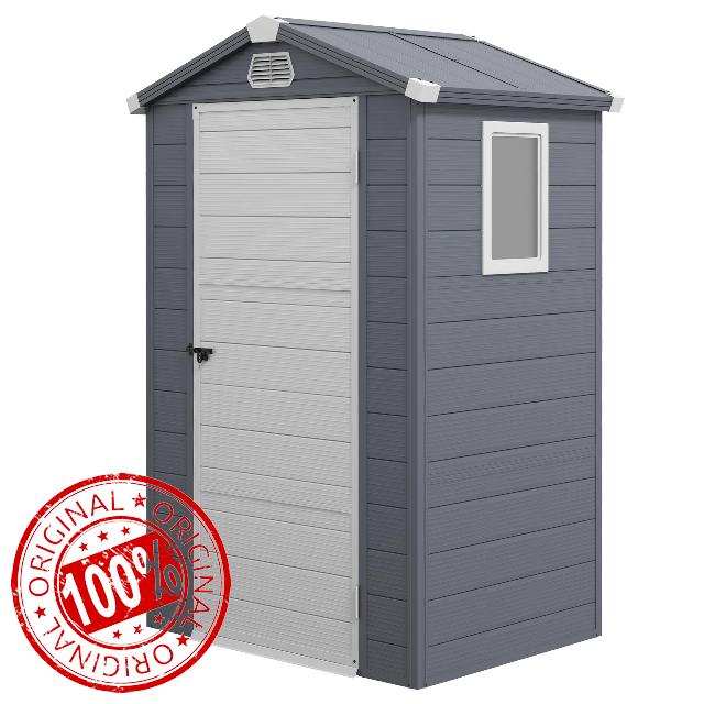Outsunny 4 x 3ft Plastic Garden Storage Shed with Foundation Kit