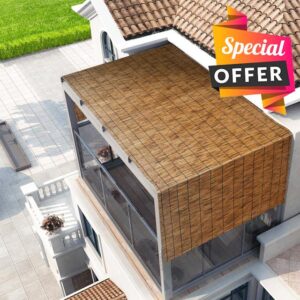 MMleYN Reed Bamboo Fencing 70CM High X700CM Long Roll Balcony Privacy Screen Eco-Friendly Reed Bamboo Fencing Roll For Outdoor/Indoor Privacy (Color : Carbonized color