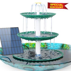 AISITIN DIY 3 Tiered Bird Bath Solar Water Fountain