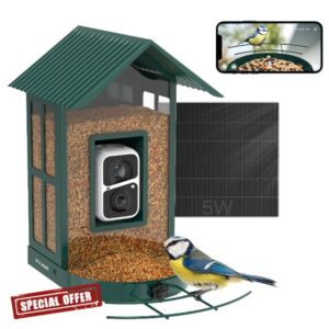 SOLIOM® BF08- Smart Bird Feeder Camera with AI Identify Bird Species