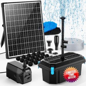 POPOSOAP Solar Pond Filter with Fountain Pump