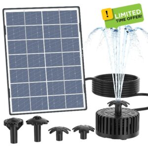 AISITIN Solar Water Foutain Pump 4.5W DIY Glass Panel Solar Powered Fountains Water Feature