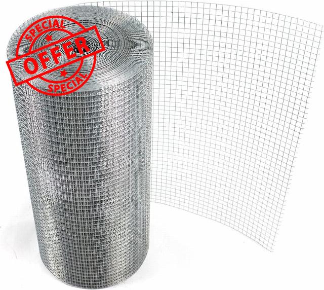 FENCETEXX Welded Wire Mesh 1"x1" Square Galvanised Fence 15/30m Rabbit Hutch Chicken Run Coop Pet (900mm x 30 Metre)