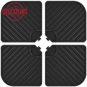 Yaheetech 4 Piece Cantilever Parasol Base Stand Water/Sand Filled Offset Umbrella Cross Base Heavy-Duty Rattan Patterned HDPE Patio Umbrella Weights