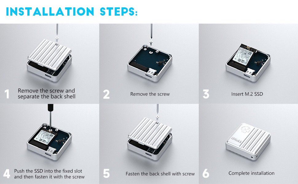 iDiskk NVEME USB3.2 GEN2 SSD ENCLOSURE