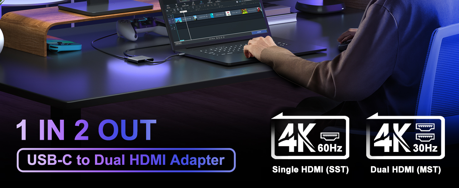 usb c to dual hdmi adapter