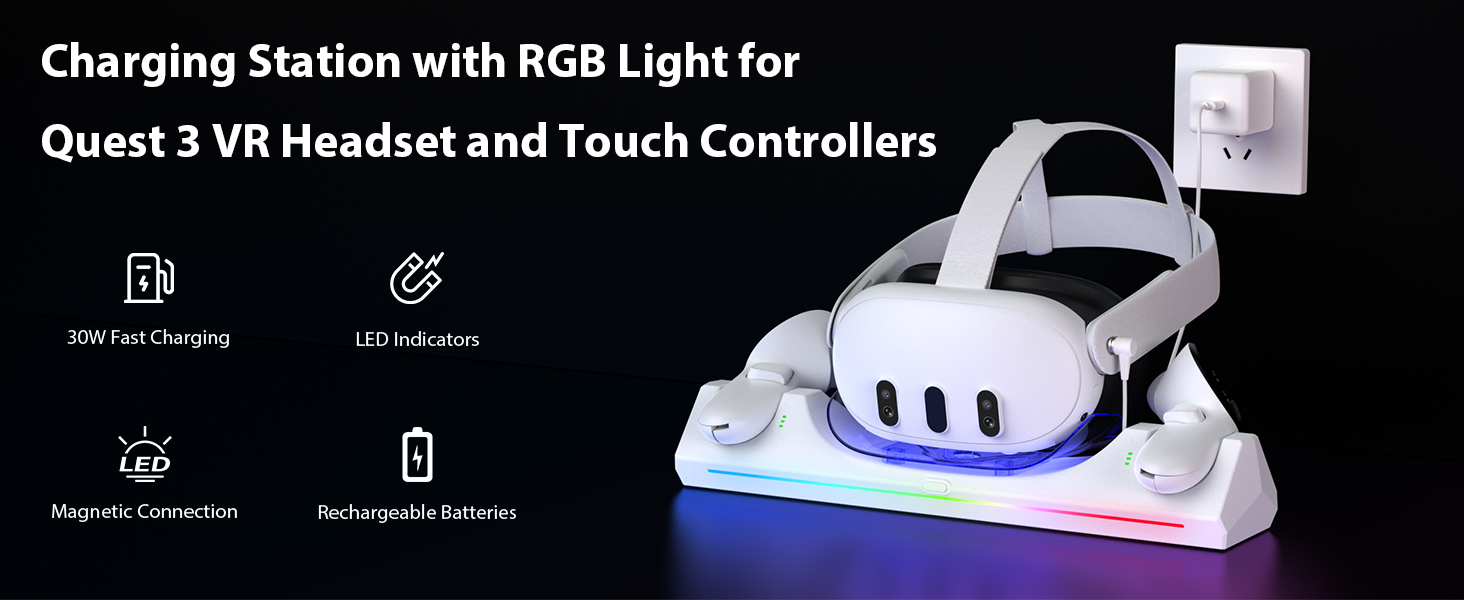 VR Charging Dock for Oculus Meta Quest 3