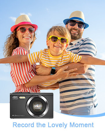 Digital Camera, LAMA 1080P FHD 44MP Kids Vlogging Camera with 32GB SD Card, 16X Digital Zoom Comp...
