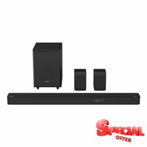 Hisense AX5125H 5.1.2 Channel 500W Dolby Atmos Soundbar with Wireless Subwoofer& Up Firing Speakers& Turly Wireless Rear Speakers