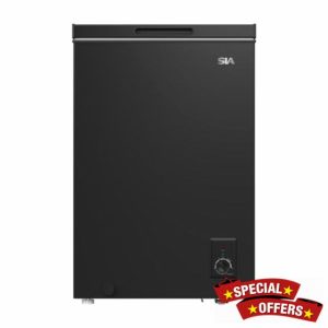 SIA SCF100BLE Freestanding 99L Black Chest Freezer With Wire Basket