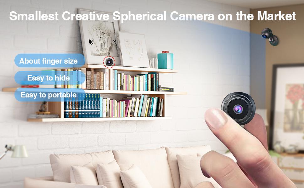 Small Mini Camera 1080P HD Small Portable Cordless Outdoor Home Security Surveillance Camera Cam
