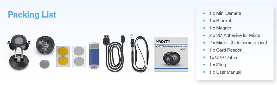 Small Mini Camera 1080P HD Small Portable Cordless Outdoor Home Security Surveillance Camera