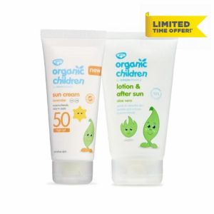 Green People Organic Children Sun Cream SPF50 100ml + After Sun 150ml Bundle | Natural
