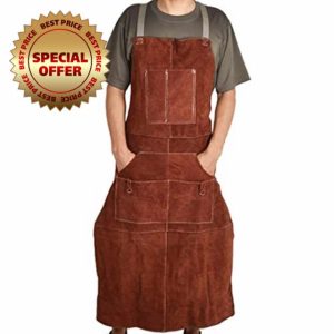 Jeorywoet Leather Welding Work Shop Apron Heat-Resistant Insulation Protection for Woodworking Blacksmith