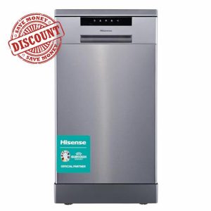 Hisense HS523E15XUK Slimline 10 Places Free Standing Dishwasher Stainless Steel with 30 Minutes Quick Wash [Energy Class E]            [Energy Class E]